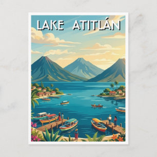 Sjön Atitlán Guatemala Resa Vykort
