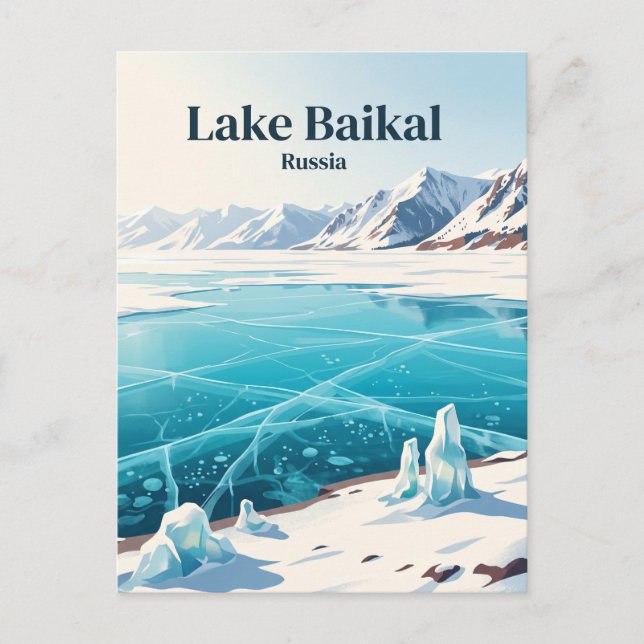 Sjön Baikal Ryssland Vykort (Framsida)