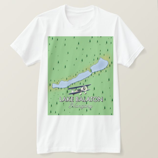 Sjön Balaton Ungern karta T Shirt (Design framsida)