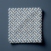 Sjön Blå Grekisk Nyckel Mönster