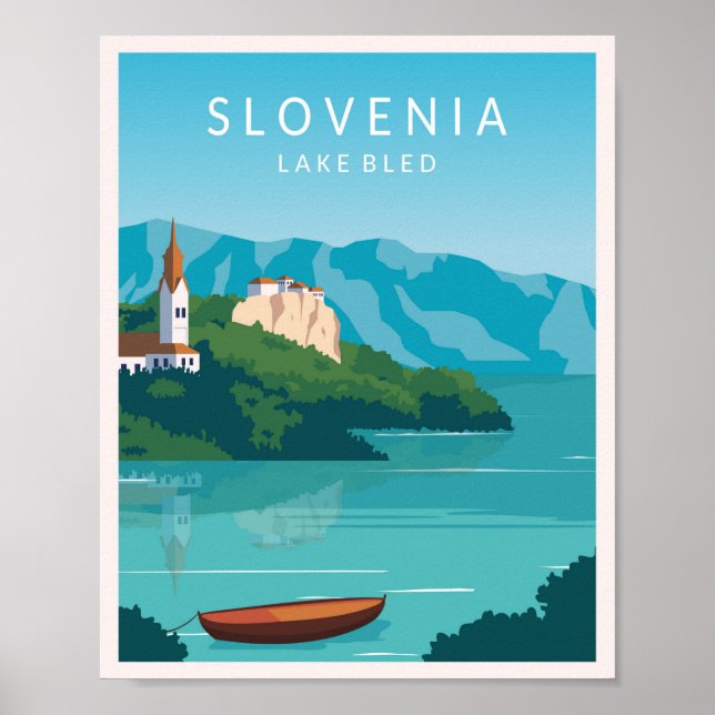 Sjön Bled Slovenien Poster (Framsidan)