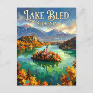 Sjön Bled Slovenien Vykort