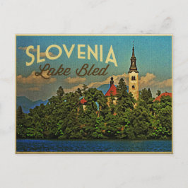 Sjön Bled Slovenien Vykort