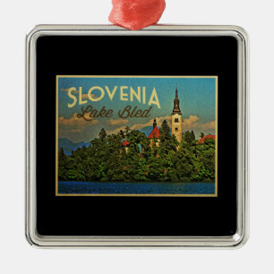 Sjön blödde Slovenien Julgransprydnad Metall