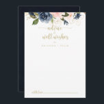 sjön Blommigt Guld Bröllop Önskemål Rådkort<br><div class="desc">Det  blommigt-sjörådskortet i önskemål är perfekt för ett rustiskt bröllop. Utformningen har vackra,  handmålade mörk blått,  blå,  marinerade,  rosa,  ,  guld-blommor och grönt bladverk. De här korten är perfekter för bröllop,  möhippa,  babydusch,  studentfest och mycket mer. Anpassa korten med namn från bruden och brudgummen,  blivande föräldrar eller student.</div>
