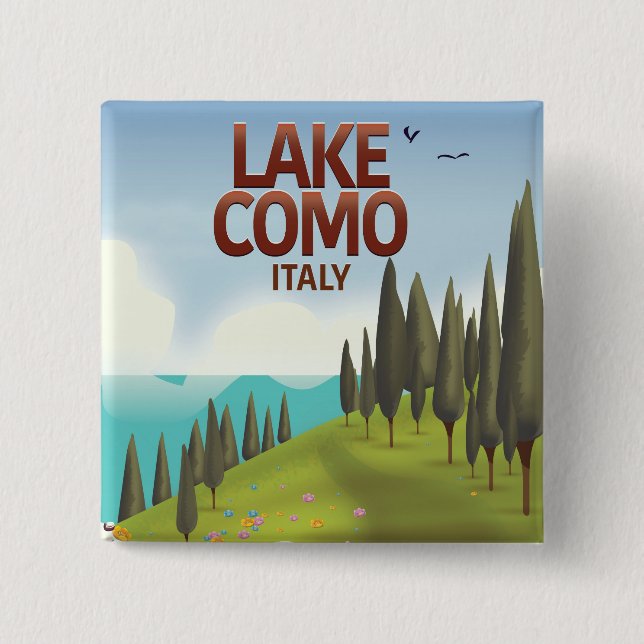 Sjön Como Italien resebrevkort. Knapp (Framsida)