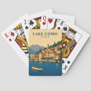 Sjön Como Italien Vintage Resa Italienska sjöar Casinokort