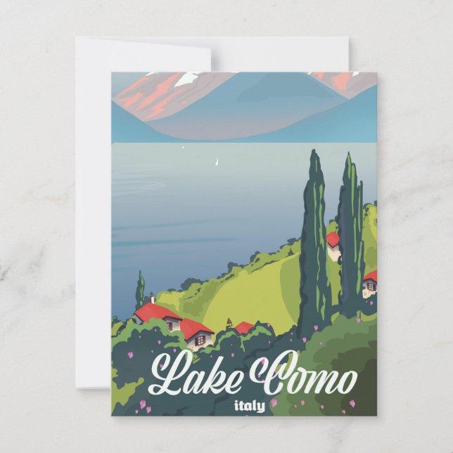 Sjön Como Italien vintage reseskylt (Framsida)