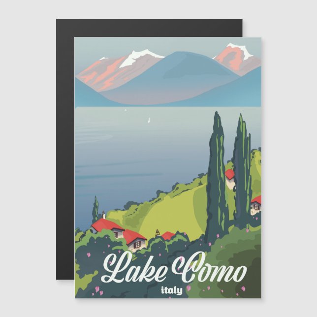 Sjön Como Italien vintage reseskylt (Fram/baksida)