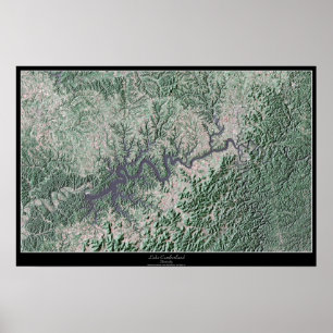 Sjön Cumberland Kentucky, satellit- Kentucky Poster