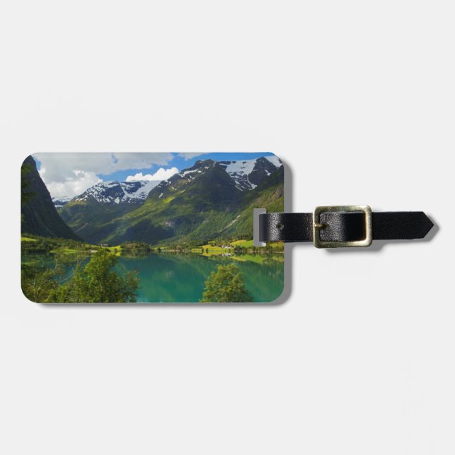 Sjön Floen pittoresk, Norge Bagagebricka (Horisontell Framsida)