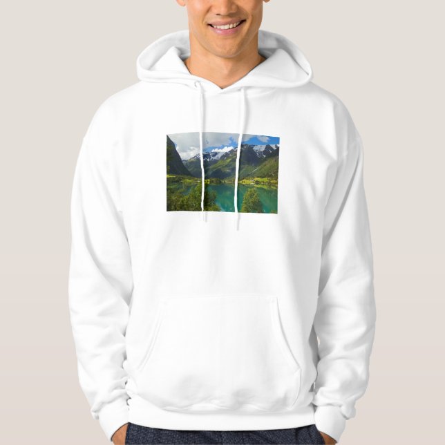 Sjön Floen pittoresk, Norge Hoodie (Framsida)