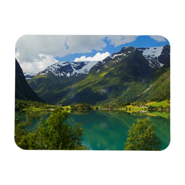 Sjön Floen vacker, Norge Magnet (Horisontell)