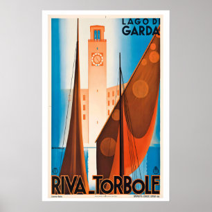 Sjön Garda Riva Torbole Vintage Resa Affisch
