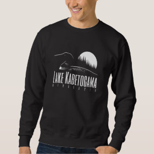 Sjön Kabetogama Minnesota Loon och solnedgång Lång Ärmad Tröja