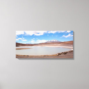 Sjön landskap på den Altiplano kanfasen Canvastryck