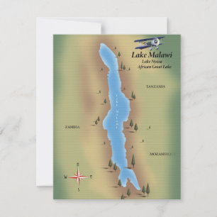 Sjön Malawi, resa affisch karttryck