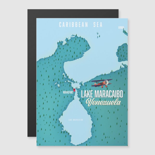 Sjön Maracaibo, Venezuela kartnavigering. (Fram/baksida)