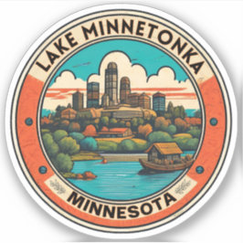 Sjön Minnetonka, Minnesota fiske och båtliv Klistermärken