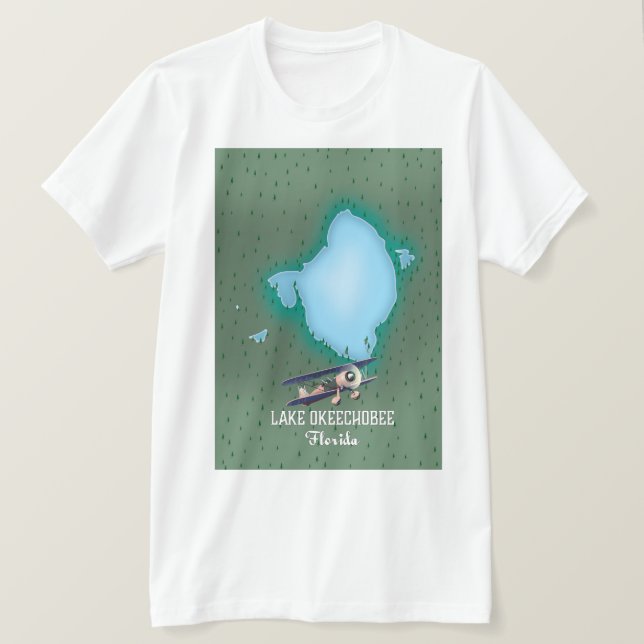 Sjön Okeechobee Florida karta. T Shirt (Design framsida)