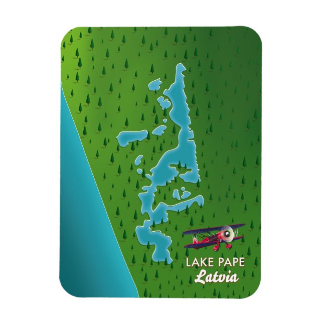 Sjön Pape Lettland karta Magnet (Vertikal)