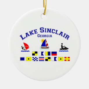Sjön Sinclair GA signalerar flaggor Julgransprydnad Keramik
