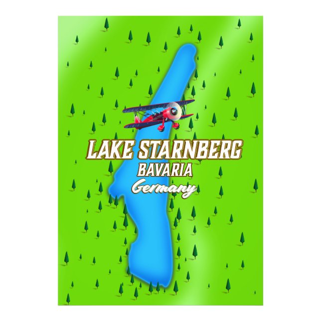 Sjön Starnberg Bayern Tyskland resaffisch Fototryck (Framsidan)