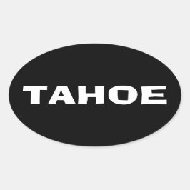 SJÖN TAHOE OVAL KROCKKLISTERMÄRKE OVALT KLISTERMÄRKE
