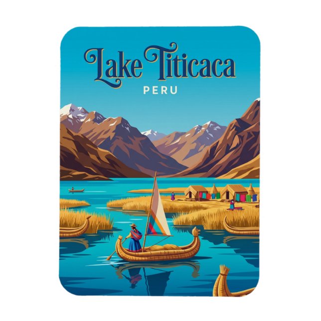 Sjön Titicaca Peru Magnet (Vertikal)