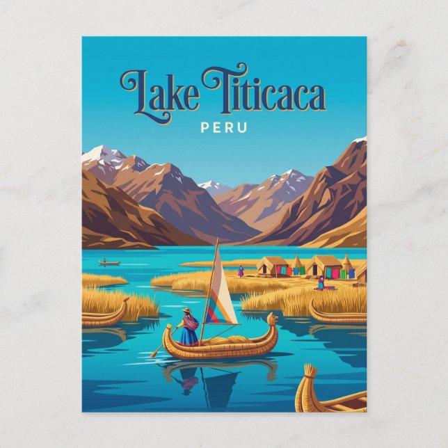 Sjön Titicaca Peru Vykort (Framsida)