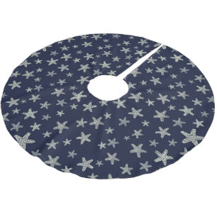 Sjön vid Starfish Mönster Julgransmatta Borstad Polyester
