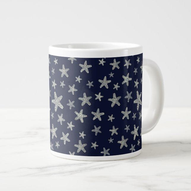 Sjön vid Starfish Mönster Jumbo Mugg (Framsida höger)