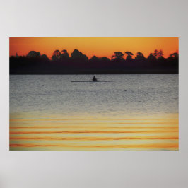 Sjön Wendouree lugn före nattens inbrott Poster