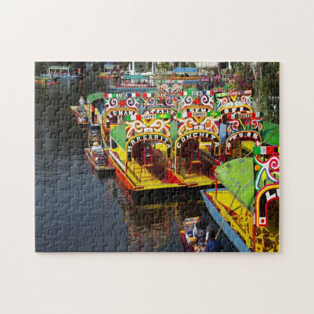 Sjön Xochimilco Mexiko. Pussel (Horisontell)