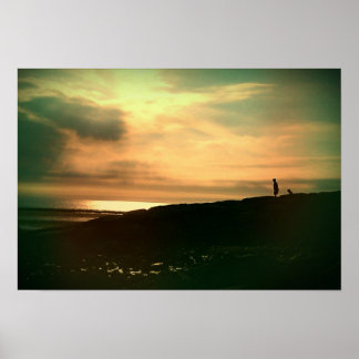 Sjöns solnedgång poster