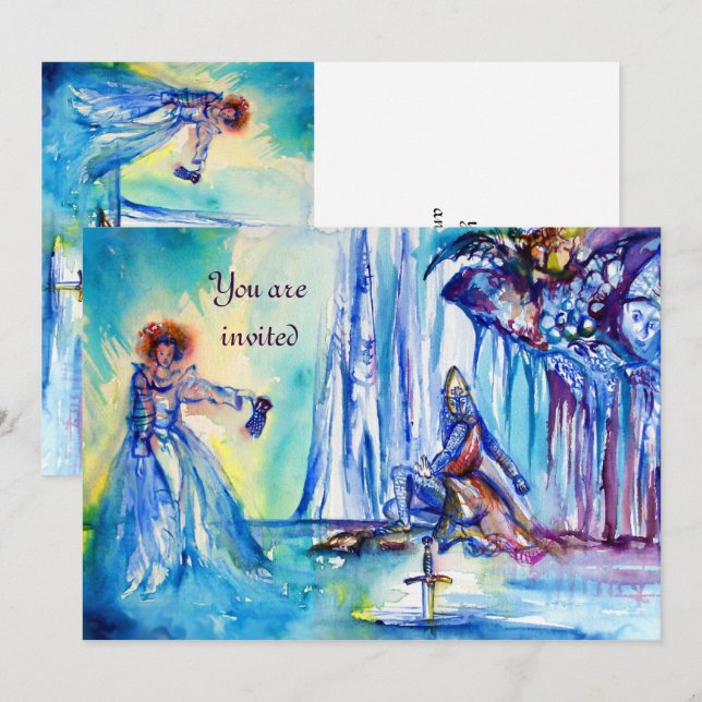 SJOÖNS LADY, EXCALIBUR, Magi och Mysterium Inbjudningar (Fram/baksida)