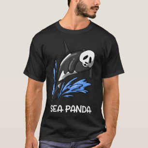 Sjöpanda rolig späckhuggare val och panda björn t shirt