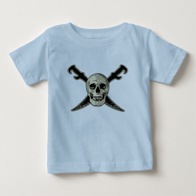 Sjöpirat (Dödskalle) - Baby T-shirt i fint bomulls (Framsida)