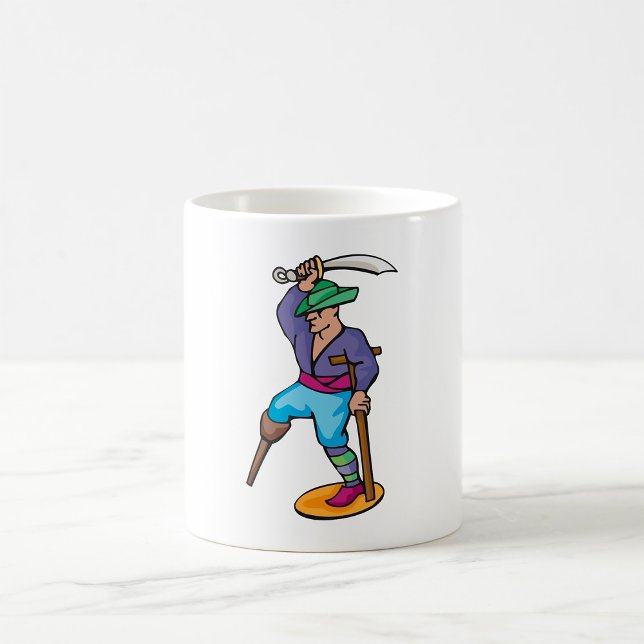 Sjöpirat med träben och svärd kaffemugg (Skapare uppladdad)