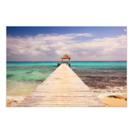 Sjöpromenad in i Karibiska havet Fototryck