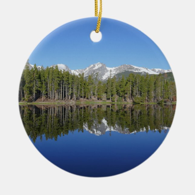 Sjöreflektion vid Sprague Lake Julgransprydnad Keramik (Framsidan)