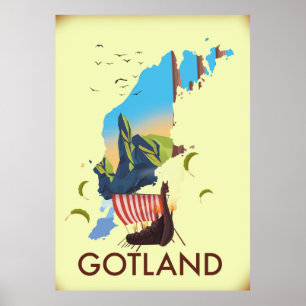 Sjöresa i Östersjön karta Poster