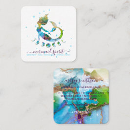 Sjöröding måne andlig tarot-läsning fyrkantigt visitkort