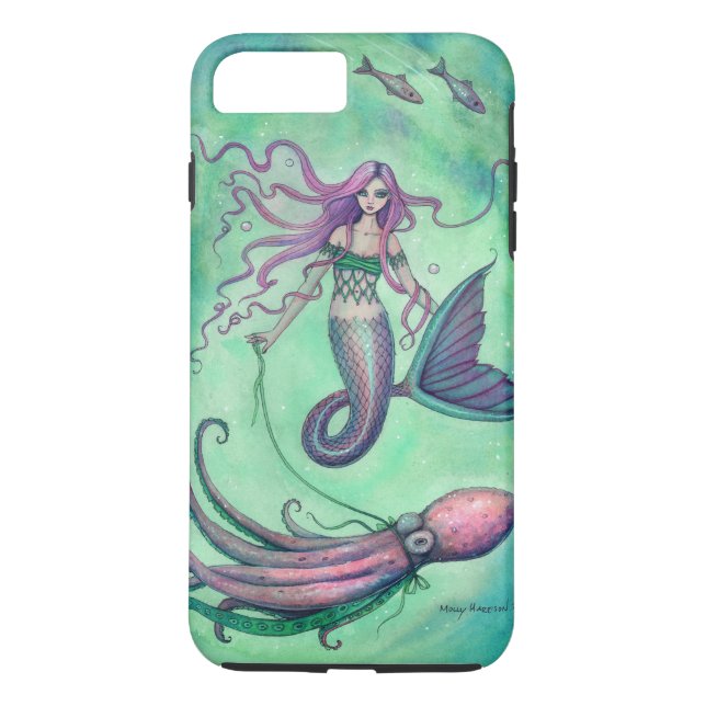 Sjöröding och bläckfisk fantasykonst illustration Case-Mate iPhone skal (Baksida)