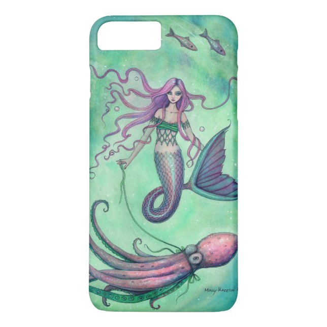Sjöröding och bläckfisk fantasykonst illustration Case-Mate iPhone skal (Baksida)