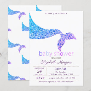 Sjörödingstjärt Baby Shower Inbjudningar