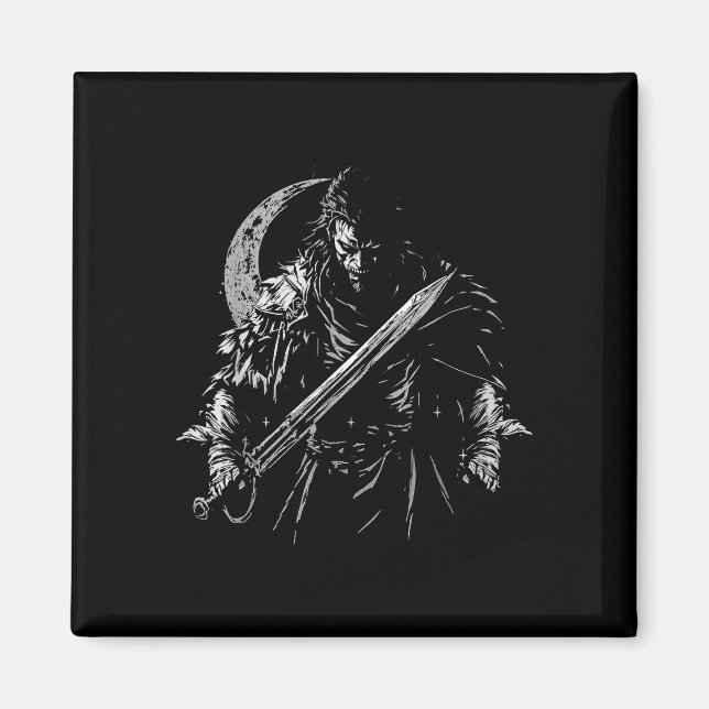Sjörövar-demon med svärd  magnet (Framsidan)