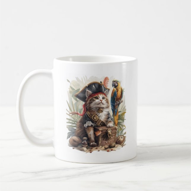 Sjörövar Katt Skatt Kaffemugg (Vänster)