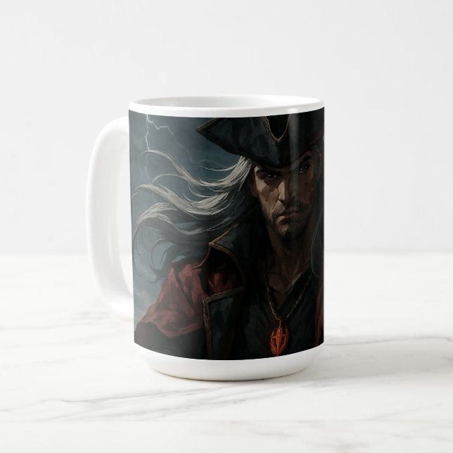 Sjörövar Kung Mugg – Mörk Fantasy Anime Kaffekopp (Framsida vänster)
