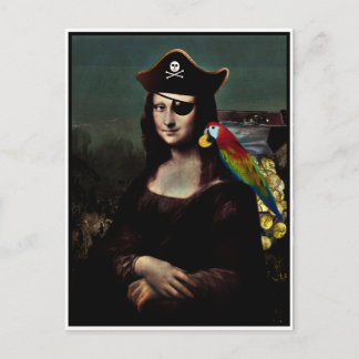 Sjörövar-Mona Lisa med ögonlapp Vykort